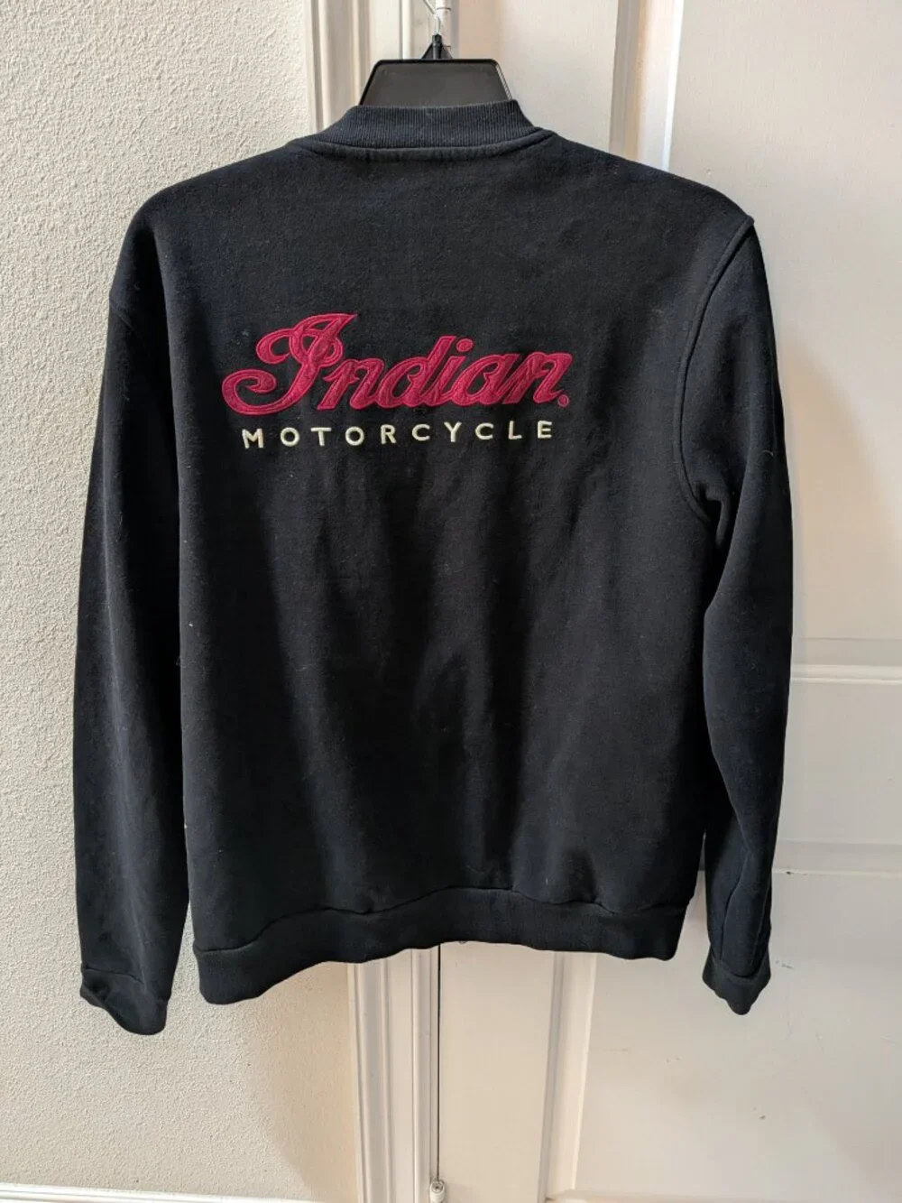 Indian Motorcycle Black Performance Fleece Zip Up Jacket Size Large Embroidered